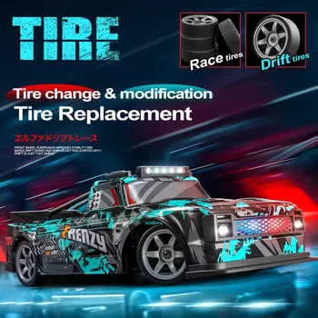 Электрический 1:16 пультов дистанционного управления, полный привод, дрифт, гоночный автомобиль, светодиодный свет, соревнование, высокоскоростной автомобиль, перезаряжаемая детская игрушка, подарок для мальчика зелёный