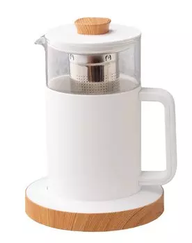 Электрический 5 температурный режим дерево текстура сохранение тепла стекло белый x натуральное дерево x дровяной нагреватель чай вода температура для жизни компактный электрический Moku Respect