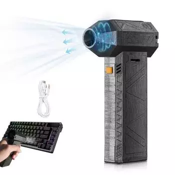 Электрический Air Duster 130000 об/мин, турбореактивный вентилятор, мини-вентилятор с регулируемой скоростью ветра, портативный ручной струйный двигатель чёрный