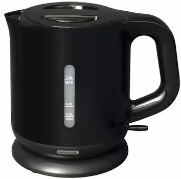 Электрический электрический для проживания одного или двоих с функцией автоматического кипячения Черный [Yamazen] Чайник, кастрюля, 1,0 л, People, Компактный, функциональный, с одним нажатием