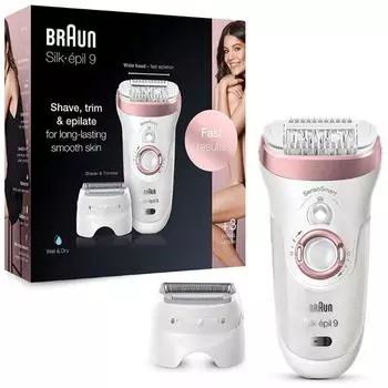 Электрический эпилятор Braun Silk-pil 9 9720 для женщин, влажная и сухая бритва для женщин, триммер для бикини, Depiladora, машина для удаления волос на лице