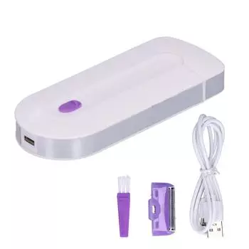 Электрический эпилятор бытовой унисекс USB зарядка индукция синий свет безболезненная бритва для подмышек рука