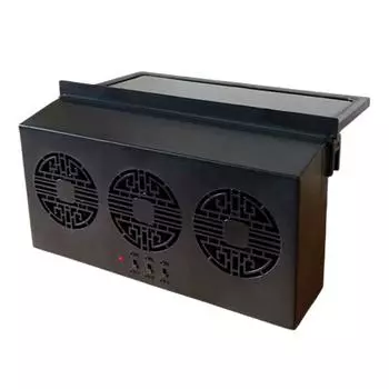 Электрический автомобильный охладитель с солнечной зарядкой, автоматический вентилятор с 3 головками, 5,5 В, автозапчасти чёрный