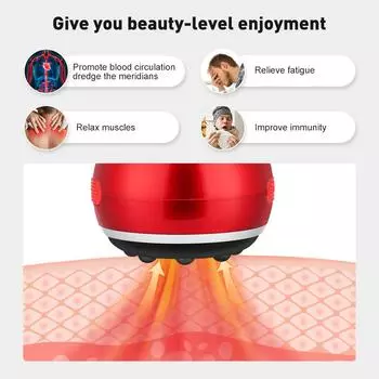 Электрический баночный массаж для похудения, скрабирование тела, горячий компресс, отрицательное давление, баночное устройство, Багуань Гуаша, осушающие меридианы красный