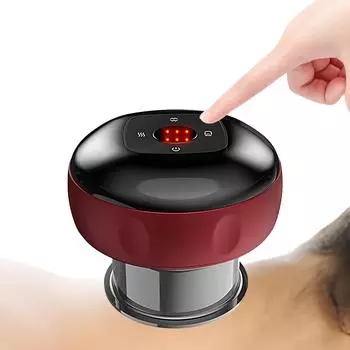 Электрический баночный массажер 2-в-1, умный инструмент Гуа Ша с автоматическим таймером, 12 уровней температуры синий