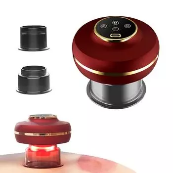 Электрический баночный массажер с 3 температурными регуляторами, портативный инструмент для скребкового массажа для дома красный