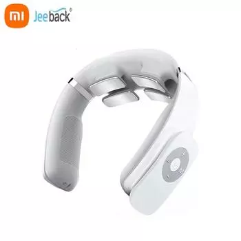 Электрический беспроводной массажер для шеи Xiaomi Jeeback G3, TENS Pulse, облегчает боль в шее, вибратор с 4 головками, подогрев, массаж шейного отдела, здоровье