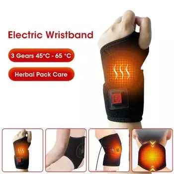 Электрический браслет с подогревом на запястье, браслет на колено, лодыжку, шею, грелка для рук, грелка для рук с травой, компрессионный браслет для облегчения боли