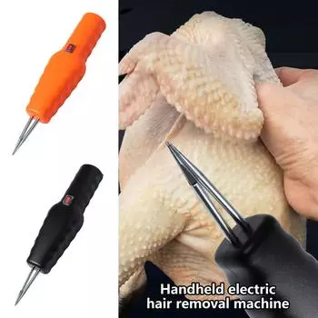 Электрический быстрый ощипчик для цыплят Ручной ощипчик для цыплят Электрическая машина для удаления волос Маленький электрический быстрый эпилятор оранжевый
