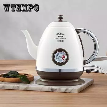 Электрический чайник 1,5 л, быстрый нагрев, чайник для кипячения кофе, бытовой термопот, поддон из нержавеющей стали 304 с термометром 220 В EU белый