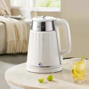 Электрический чайник 1,8 л, бытовой термостатический чайник, автоматический заварочный чайник с функцией сохранения тепла, нержавеющая сталь 304, оздоровительный чайник 220 В EU белый