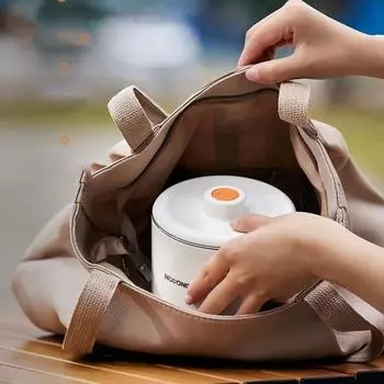 Электрический чайник 1 шт., уличный мини-чайник объемом 800 мл, двухслойный, из нержавеющей стали 304, съемный, складной, бытовой, портативный, для воды белый