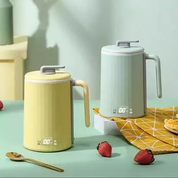Электрический чайник, 450 мл, многофункциональная кастрюля для здоровья, портативный термопот, чайник, электрическая чашка для тушения, суповая чашка, дорожная чашка для кипячения, 220 В UK жёлтый