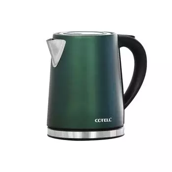 Электрический чайник Cotell Kent Aq560 Кипячение воды Автоматическое отключение Большая емкость Нержавеющая сталь Изоляция Цельный чайник для воды AQ560 dark night Green