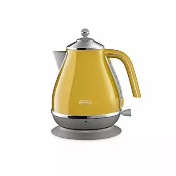 Электрический чайник DeLonghi De Longhi Icona Capitals KBOC1200J-Y из нержавеющей стали объемом 1,0 л. Легко читаемый счетчик воды. Фильтр для предотвращения попадания посторонних предметов. Пустой чайник.