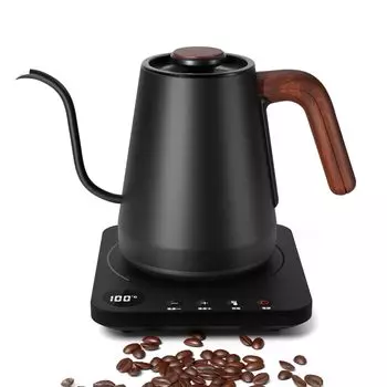 Электрический чайник для кофе HAGOOGI Drip Kettle 1200 Вт Кофейник Регулировка температуры Сохранение звука приготовления Сертифицированный узкогорлый чайник для кофе