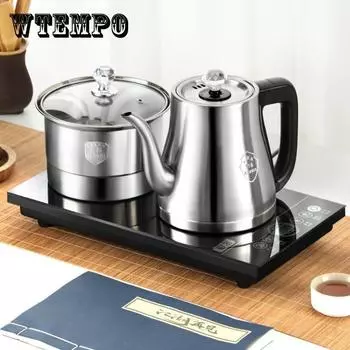 Электрический чайник из нержавеющей стали 304 с автоматической подачей воды, интеллектуальная регулировка температуры, чайный столик, встроенная панель чайного сервиза