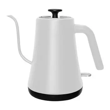Электрический чайник из нержавеющей стали с узким горлом, белый, для кафе, с гибким воротом, электрический чайник из нержавеющей стали, 1000 мл, электрический чайник, капельница