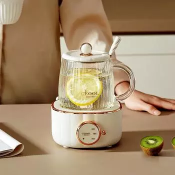 Электрический чайник объемом 600 мл, электрическая мультиварка, чашка для тушения, настольная кастрюля для хранения, нагревательная чашка, чайник для кипячения воды, чашка для приготовления пищи EU