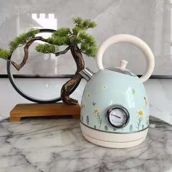 Электрический чайник с дисплеем температуры, бытовой электрический чайник из нержавеющей стали 304 Basic version лазурь