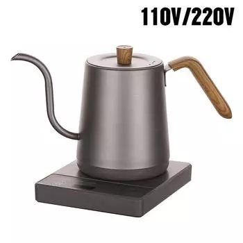 Электрический чайник с гибким воротом 110 В/220 В, 800 мл, ручной кофейник, умный чайник с контролем температуры, чайник с быстрым нагревом 1000 Вт us чёрный