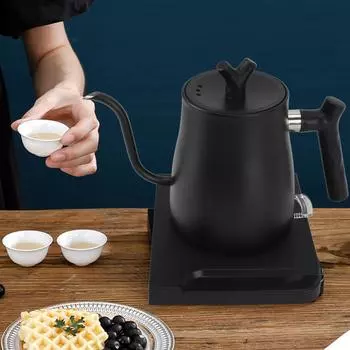 Электрический чайник с гибким воротом мощностью 1000 Вт, ручной заварочный кофейник, умный чайник с контролем температуры, чайник для быстрого нагрева 110–220 В us чёрный