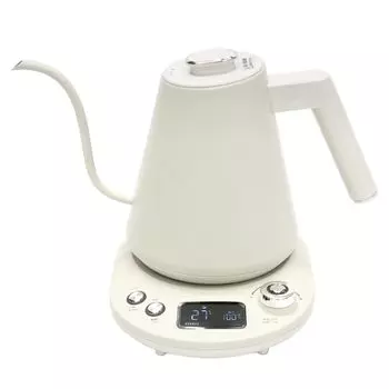 Электрический чайник с гибкой шеей и функцией регулировки температуры. 5 регулировок температуры. Оснащен бесшумным режимом и функцией сохранения тепла.
