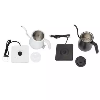 Электрический чайник с гусиной шеей 1000 Вт из нержавеющей стали с быстрым нагревом и автоматическим отключением питания. Водонагреватель. Black