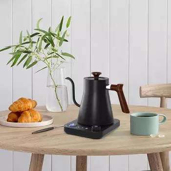 Электрический чайник с гусиной шеей для кофе на открытом воздухе для пикника черный чёрный