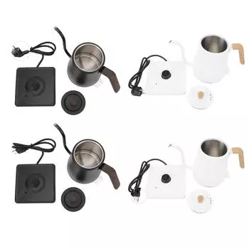 Электрический чайник с изогнутой шеей из нержавеющей стали с автоматическим отключением и эргономичной ручкой, исключающей ожоги. Black Wood Grain EU Plug 220V