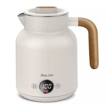 Электрический чайник с регулируемой температурой, 6 режимов, сохраняет тепло в течение 4 часов, не нагревается до быстрого закипания, предотвращает ожоги, память, небольшой белый чайник, 1 л, шаги, часы,
