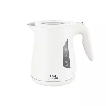 Электрический чайник Tefal большой емкости с функцией опрокидывания, блокировкой протечки горячей воды, функцией экономии пара, дизайном KO5901JP 1,2 л Justin White