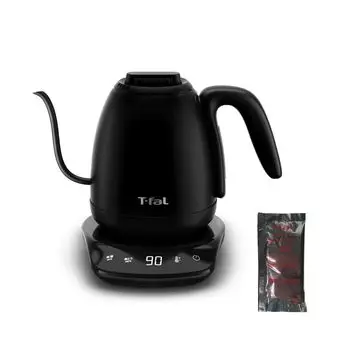 Электрический чайник Tefal объемом 0,8 л с функцией капельного кофе, регулировкой температуры, блокировкой утечки горячей воды при опрокидывании [Cafe Lock Control] для сохранения тепла.