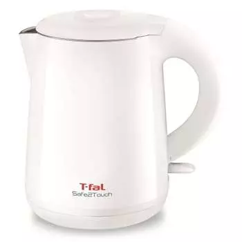 Электрический чайник Tefal объемом 1,0 л Safe to Touch White сохраняет тепло, не нагревается при прикосновении, открывается/закрывается одним нажатием одной руки KO2611JP
