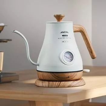 Электрический чайник в стиле ретро 110 В/220 В, 1,0 л, с узким горлышком, ручной заварочный кофейник, быстронагревающийся чайник с термометром