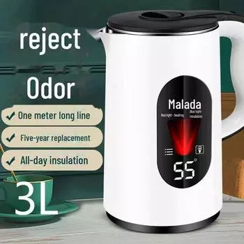 Электрический чайник Wanlida 3.0L: Быстрое закипание, большая вместимость, сохранение тепла, защита от ожогов, автоматическое отключение для общежитий и домов. 60-6000 units