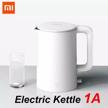 Электрический чайник Xiaomi Mijia 1A, двухслойный чайник 1,5 л. Бутылка для воды из нержавеющей стали 304, 1800 Вт, быстрое кипячение, с автоматическим отключением и защитой от высыхания.