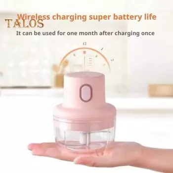 Электрический чесночница, беспроводной мини-измельчитель, USB-перезаряжаемый овощерезка, портативный кухонный комбайн для чили, специй, мяса, орехов, одним нажатием кнопки S