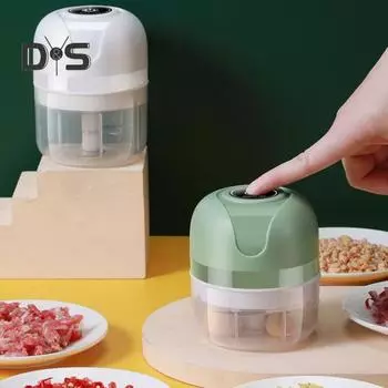 Электрический чеснокодавилка 100/250 мл USB зарядка кухонный комбайн для овощей лук мощный мотор чеснокодавилка для быстрого измельчения профессиональная кухня 100ML белый