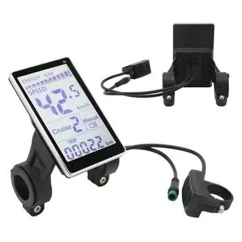 Электрический дисплей для электронного велосипеда, 5-контактный, 24 В, 36 В, 48 В, 60 В, одометр для велосипеда, универсальный ЖК-экран для скутера, 31,8 22,2 мм, измеритель мощности электрического велосипеда