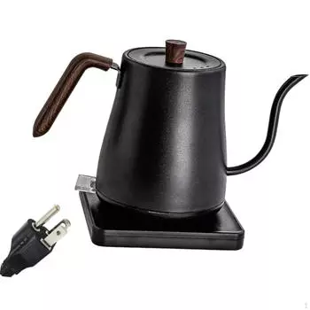 Электрический домашний чайник для офиса с автоматическим отключением и быстрым нагревом чёрный