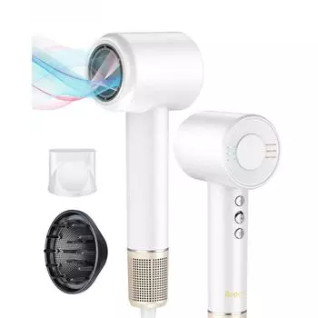 Электрический фен 120000 об/мин отрицательные ионы профессиональный фен 1500 Вт супер мощный ветер малошумный салонный фен для волос us белый