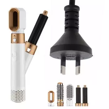 Электрический фен 5 в 1, стайлер для волос, выпрямитель для волос, фен, расческа, щипцы для завивки волос золотой
