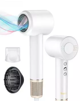 Электрический фен Bopcal 120000 об/мин отрицательные ионы профессиональный фен 1500 Вт супер мощный ветер малошумный салонный фен для волос us чёрный