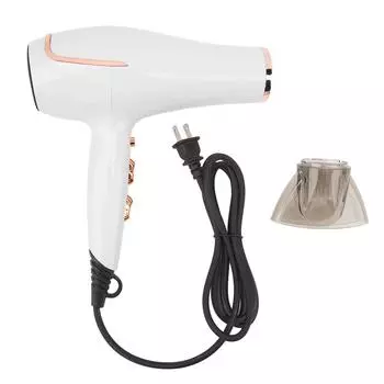 Электрический фен для волос с регулировкой температуры и скорости ветра, фен для сушки волос, белый US PLUG