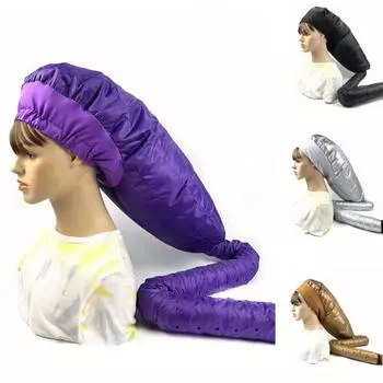 Электрический фен, шапка, регулируемая мягкая нагревательная трубка для сушки, защита водостойких длинных волос, быстрая естественная вьющаяся текстура серебряный