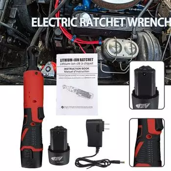 Электрический гаечный ключ, 12 В, отвертка, беспроводная электрическая головка с трещоткой, ударный ключ 3/8 дюйма, угловой аккумулятор, 65 Нм