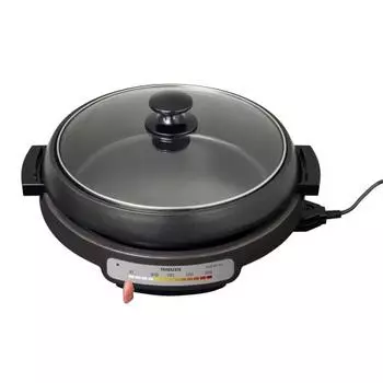 Электрический гриль-пот Yamazen 2WAY (Глубокая кастрюля/рифленая тарелка) Высокая мощность 1300 Вт, диаметр кастрюли 26 см, для 2–4 человек, совместимая с открытым огнем, съемная пластина