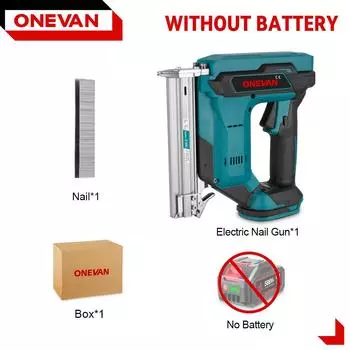 Электрический гвоздезабивной пистолет ONEVAN F30G, гвоздезабивной степлер, каркасный гвоздезабивной пистолет, степлер для мебели, инструмент для деревообработки, аккумулятор Makita 18 В Without Battery