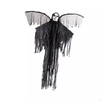 Электрический Хэллоуин ужас висит скелет призрак мигающие глаза 59 дюймов высотой для улицы и в помещении